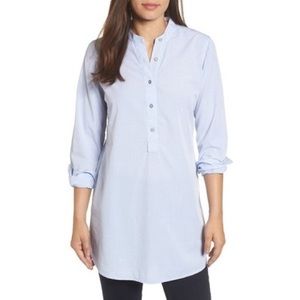 NWT Poplin Mandarin Collar Tunic Shirt Xs